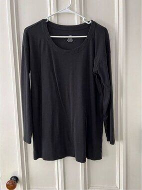 J Jill black long sleeve tunic top S